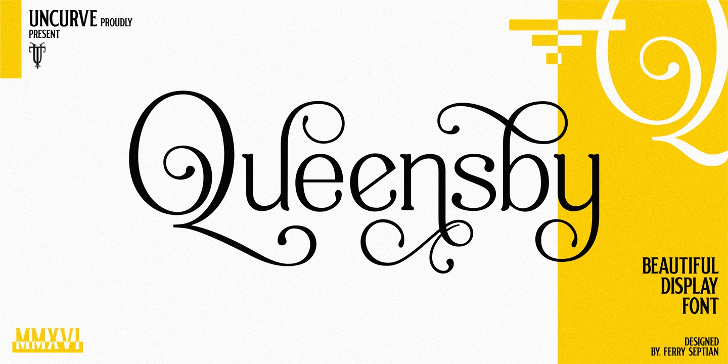 Beispiel einer Queensby-Schriftart #1